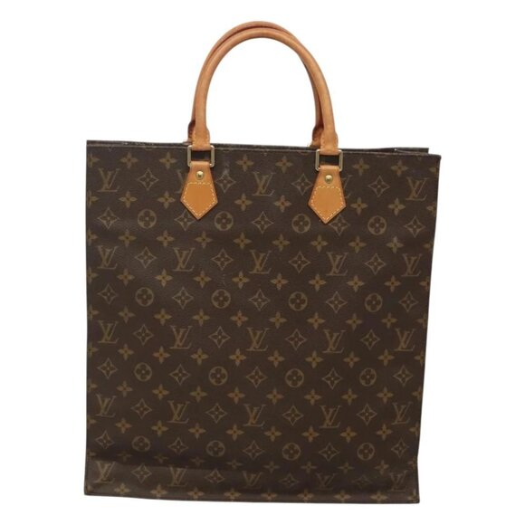 AUTHENTIC LOUIS VUITTON Monogram Sac Plat Hand Bag